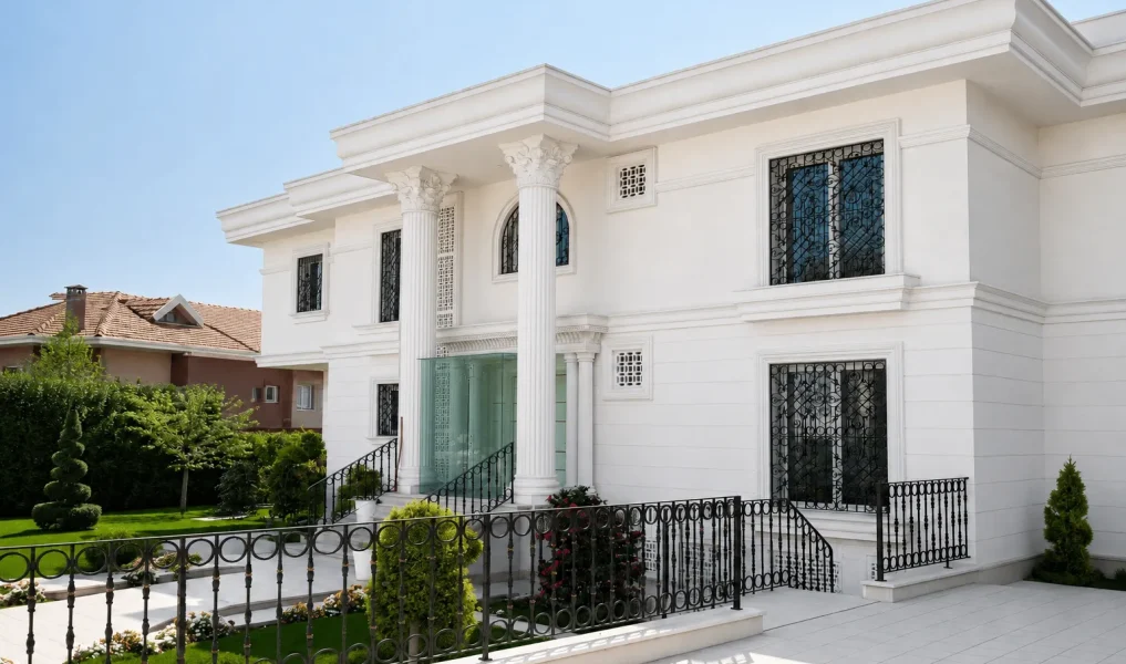 Bademli Lüks Villa Doğal Taş Cephe Kaplama ve Neoklasik Mimari Uygulaması