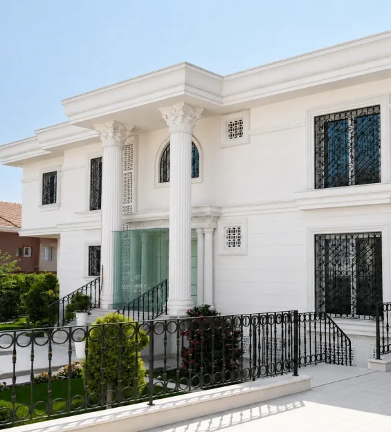 Bademli Lüks Villa Doğal Taş Cephe Kaplama ve Neoklasik Mimari Uygulaması